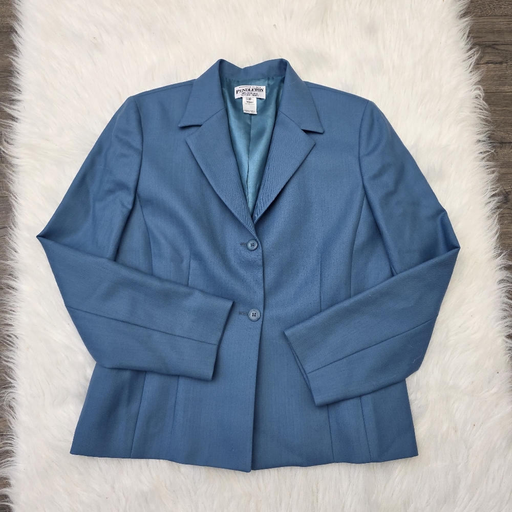 Pendleton 100% Wool Blue Blazer Size 10